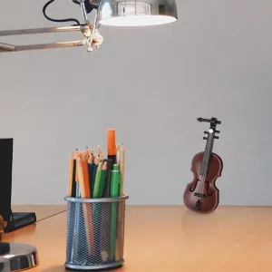 jojofuny 112 Dollhouse Miniature Violin Model: Musical Instruments Collection with Pouch for DIY Decor Miniature Collectible Figurine 24 Sets