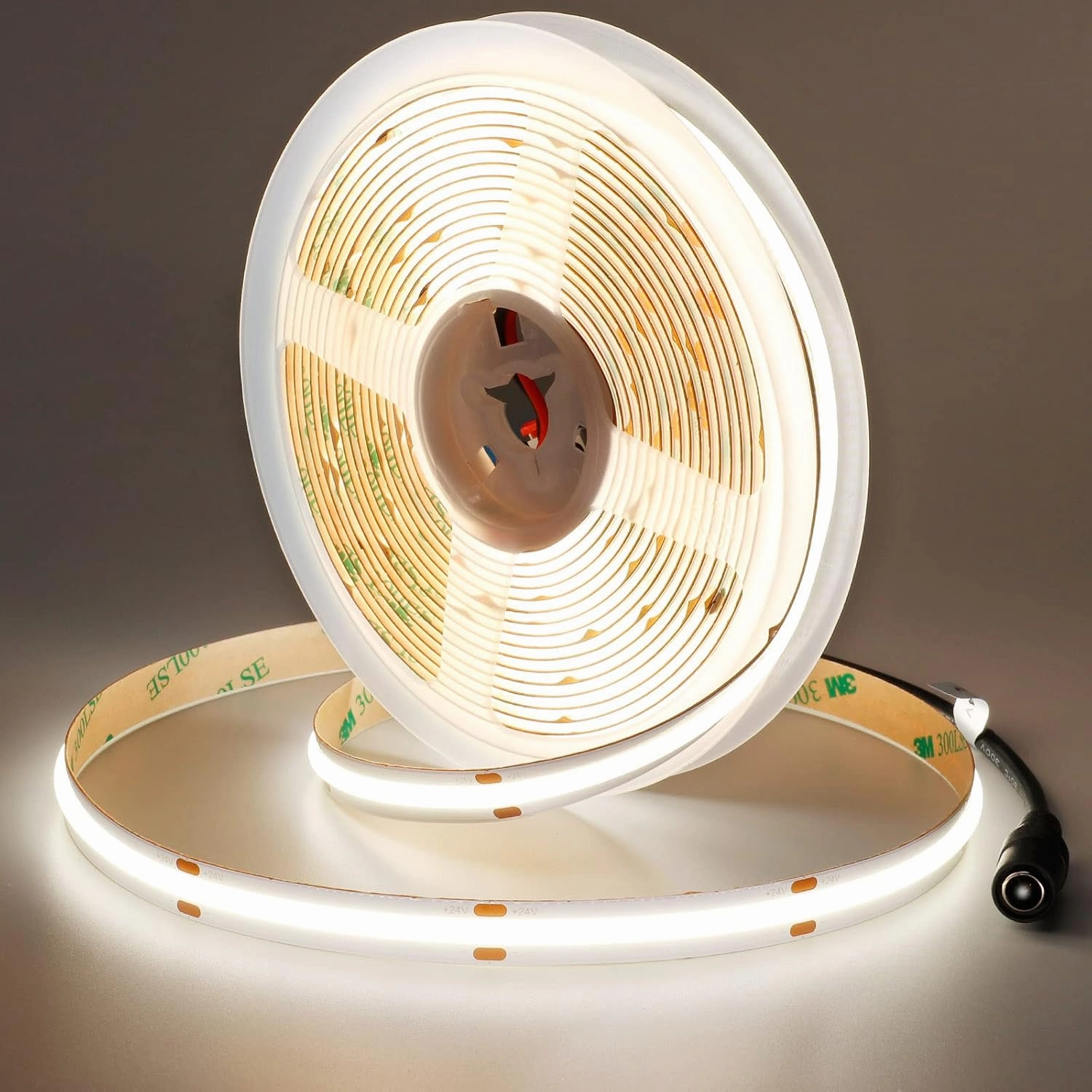 JOYLIT 24V COB LED Strip Lights 16.4ft 4000K Natural White 550LM/FT Super Bright CRI 95 , UL Premium 2400LEDs Dotless Dimmable Adhesive Tape Light 90W for Commercial, Industrial, Residential