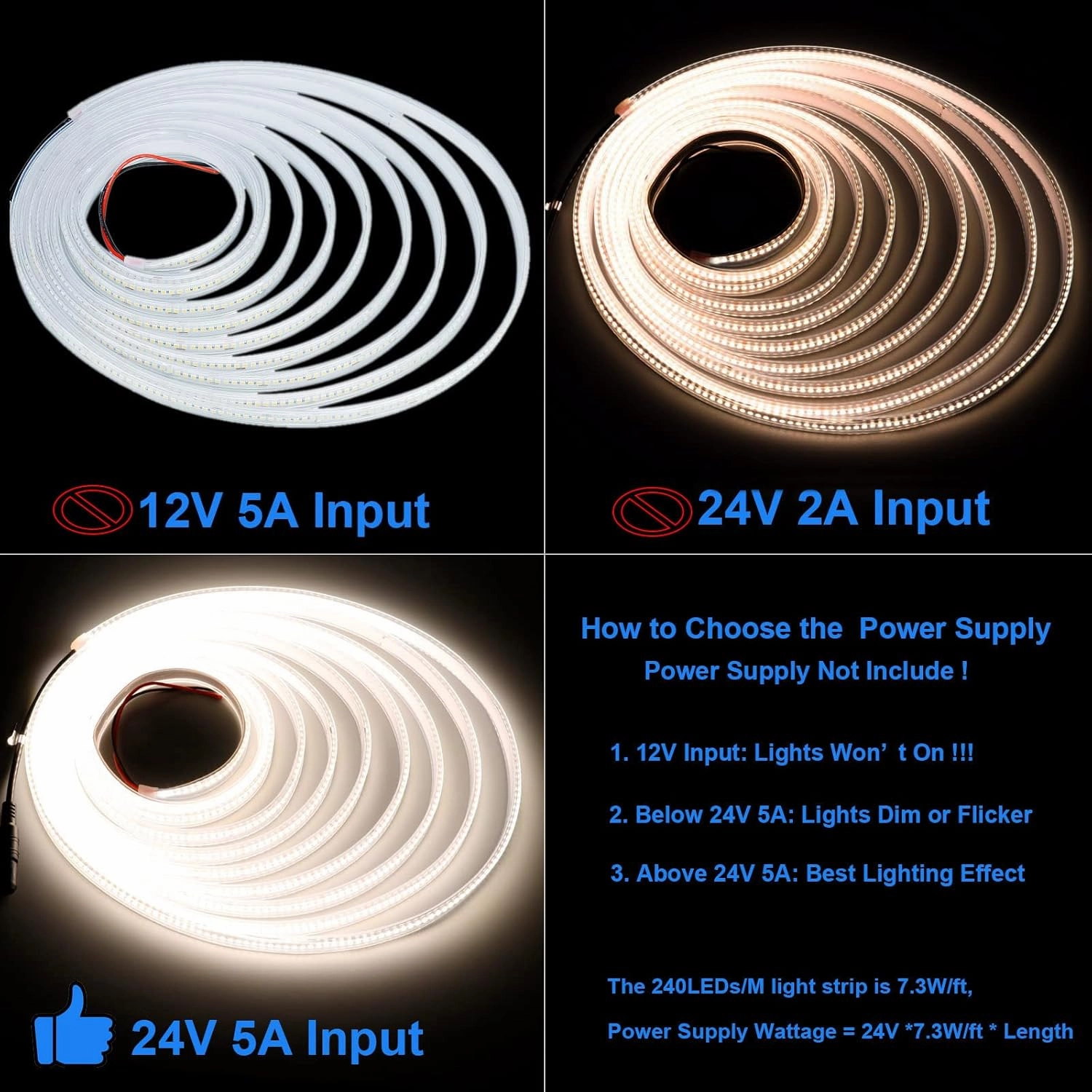 JOYLIT 24V LED Strip 4000K Natural White Outdoor Waterproof, UL Listed Pro 16.4FT 817LM/FT Ultra Bright 238LEDs/M 2835 CRI 92  120W 13000LM Dimmable LED Tape, Task Light Strip for Pool, Commercial