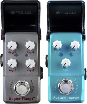 JOYO JF-327 Mini Pedals Raptor Flanger Bundle with JF-316 Future Chorus for Electric Guitar Effects Ironman Series