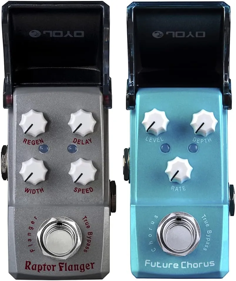 JOYO JF-327 Mini Pedals Raptor Flanger Bundle with JF-316 Future Chorus for Electric Guitar Effects Ironman Series