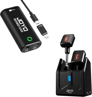 JOYO JW-06 5.8GHz Wireless Guitar System with Charging Case and MOMIX CAB Guitar Audio Interface Pocket Internal Recording Sound Card