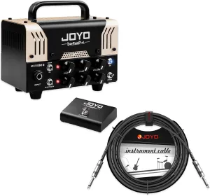 JOYO Meteor II Amplifier Tube Head 20 Watt Preamp Hybrid and CM-04 Professional Audio Instrument Cable