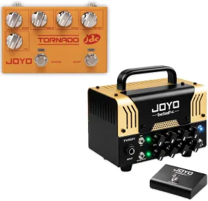 JOYO R-21 Overdrive Effect Pedal Dual Channel Guitar Pedals and Tweedy Mini Amplifier Tube Head 20 Watt Preamp 2 Channel Hybrid