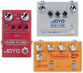 JOYO R-21 Overdrive Effect Pedal Dual Channel,R-17 Modern Metal High Gain Distortion Pedal and R-19 Compressor Guitar Pedal