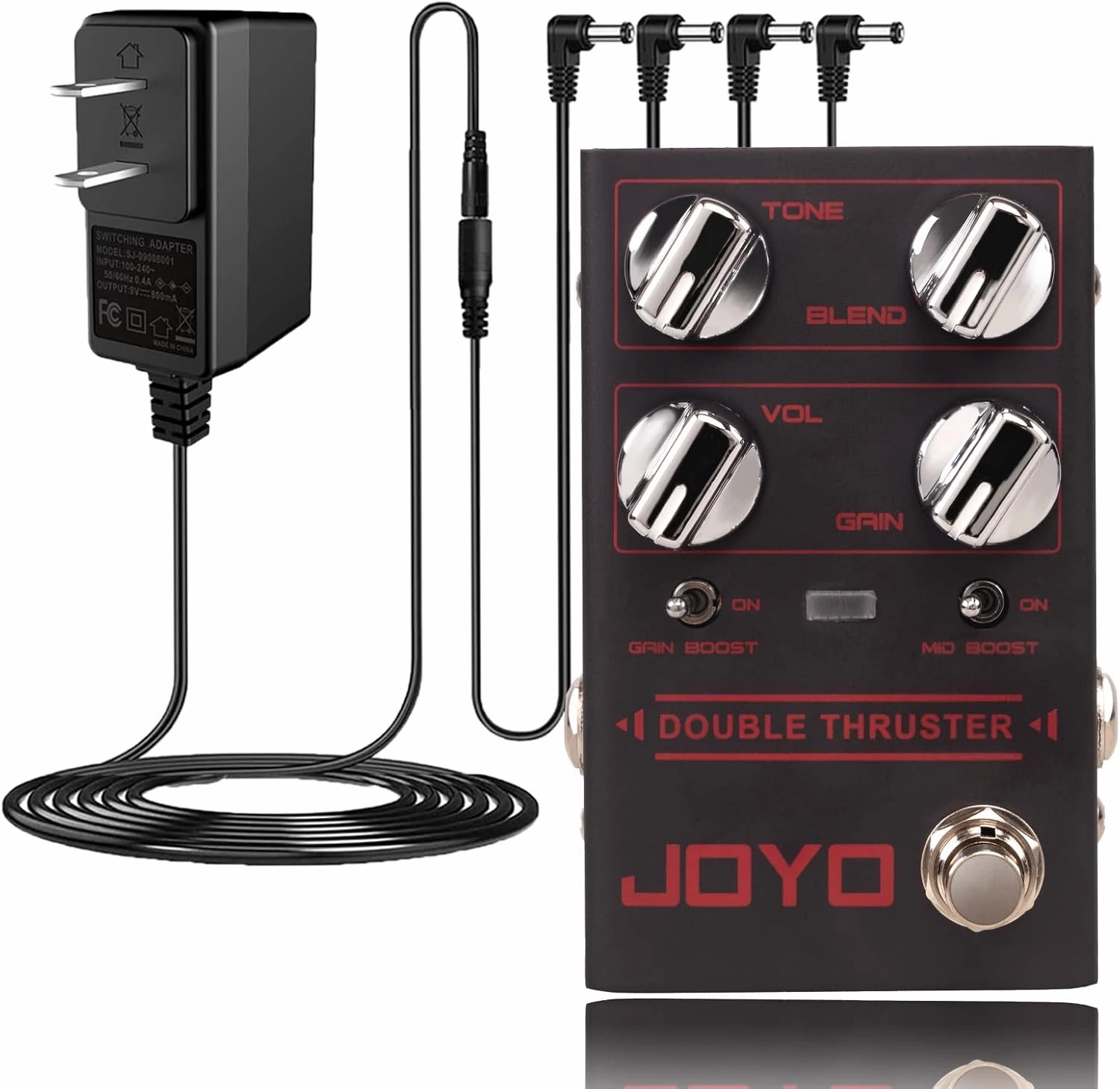 JOYO R-28 Bass High Gain Overdrive Effect Pedal and DC 9V Power Supply (800mA -1A) Adapter