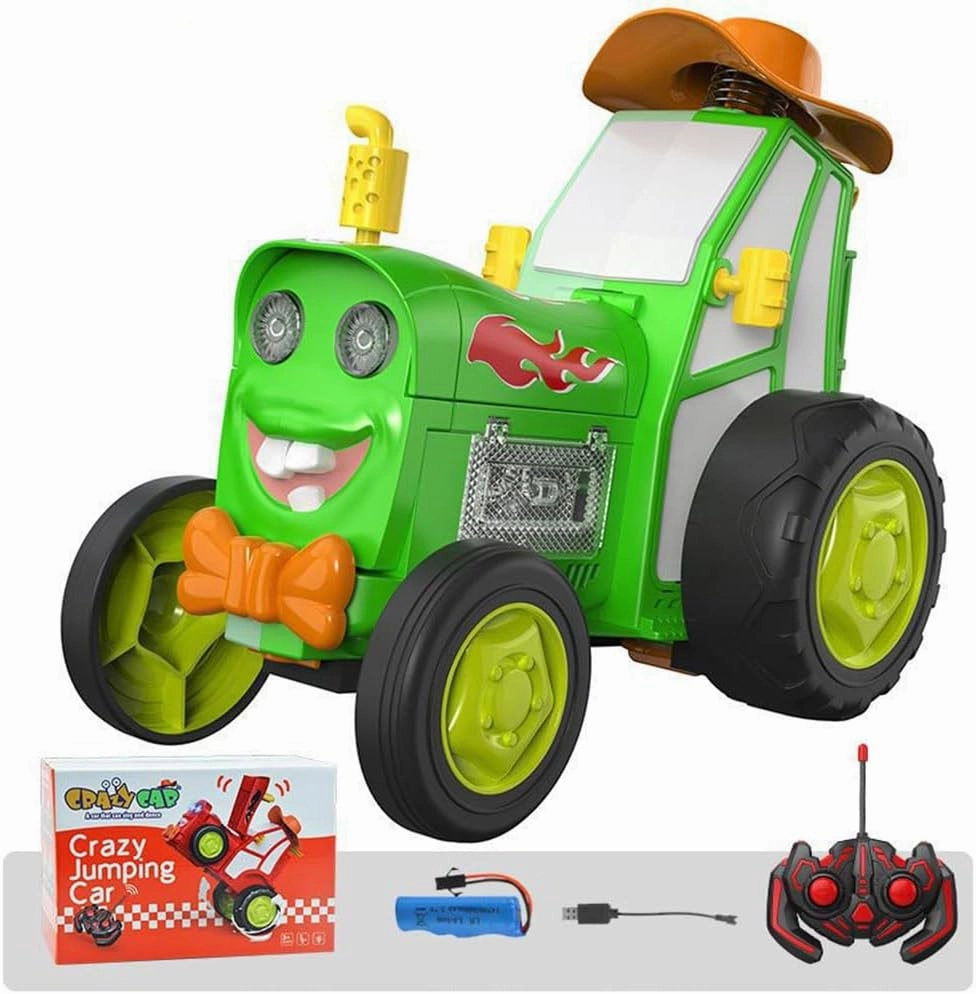 Jump Fury Green Stunt Car with Lights & Music, Remote Control, 1:16 Scale, 6  Years, Unisex, Children