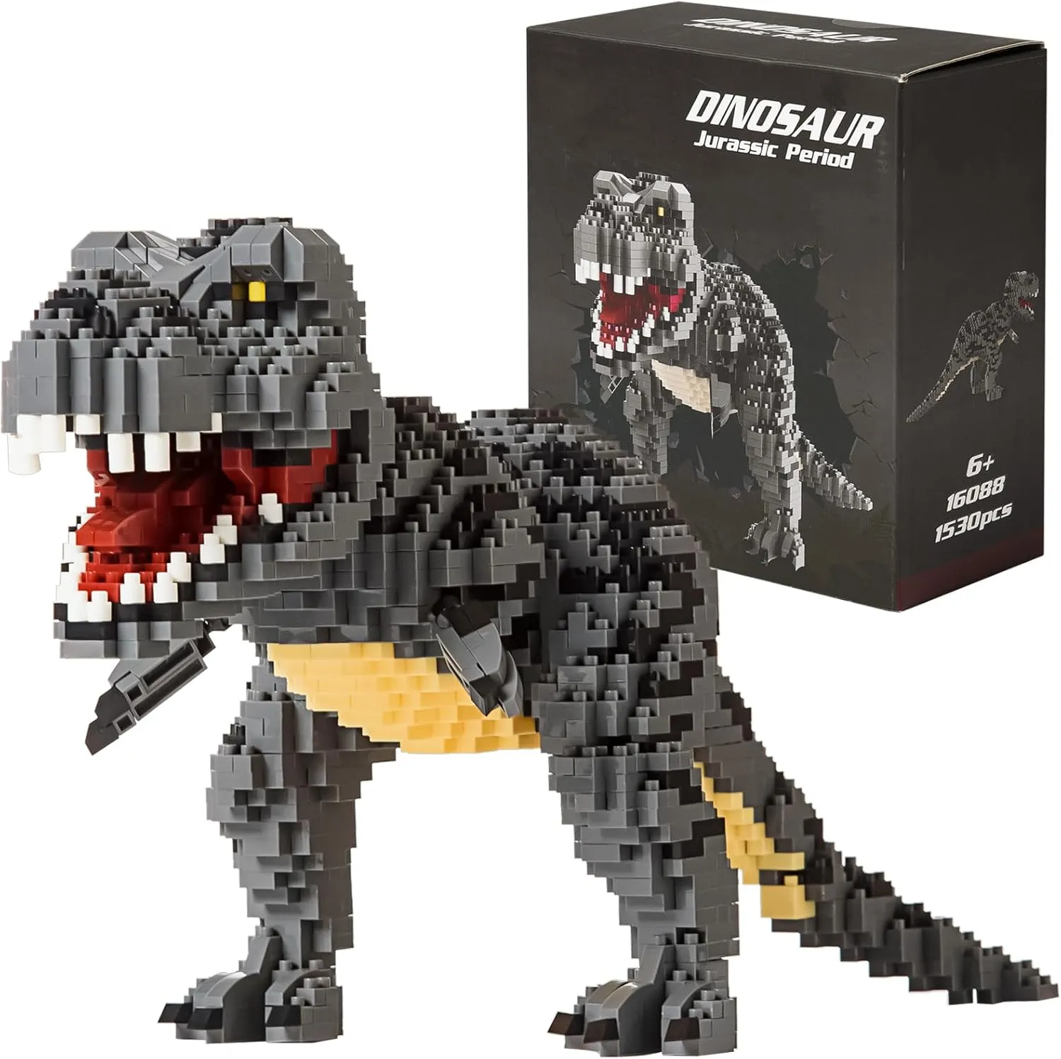 Jurassic Dinosaur Micro Building Blocks, 1530pcs Velociraptor Tyrannosaurus Rex DIY Mini Diamond Blocks Bricks Toy Dinosaur for Boys Age 8-12 9 10 11 12 13 14 15 16 Teens Adults