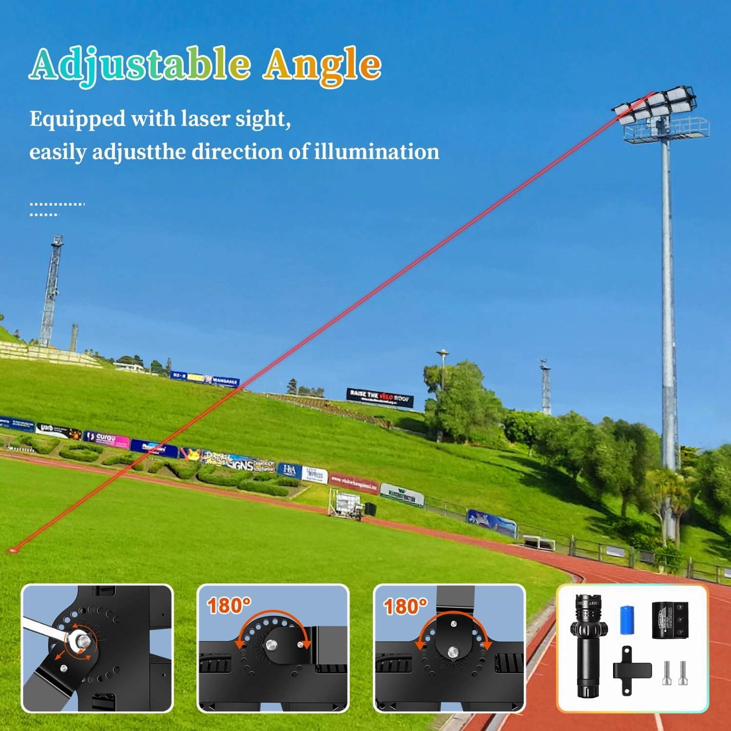 Juyace 117000lm Led Stadium Light Outdoor 900W Flood Lighting Super Bright Commercial Area IP65 Waterproof Arena for Sport Fields and Courts