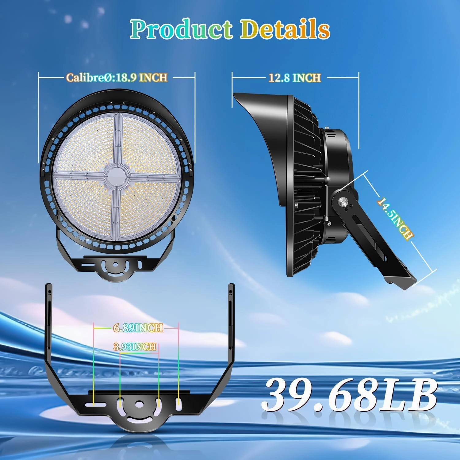 Juyace 78000lm Led Stadium Light Outdoor 600W Flood Lighting Super Bright Commercial Area IP65 Waterproof Arena for Sport Fields and Courts