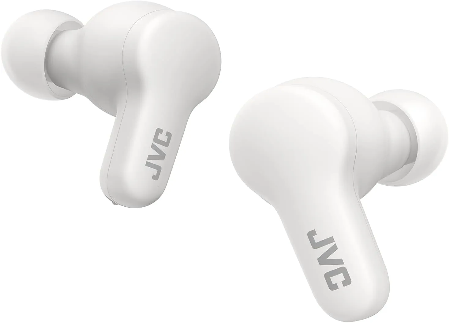 JVC Gumy True Wireless Earbuds, Bluetooth 5.3, Charging Case, 24-Hour Playback, IPX4 Water Resistant, Comfortable Secure Fit with XS/S/M/L Earpieces, Built-in Mic for Calls, iPhone/Android/PC - HAA7T2
