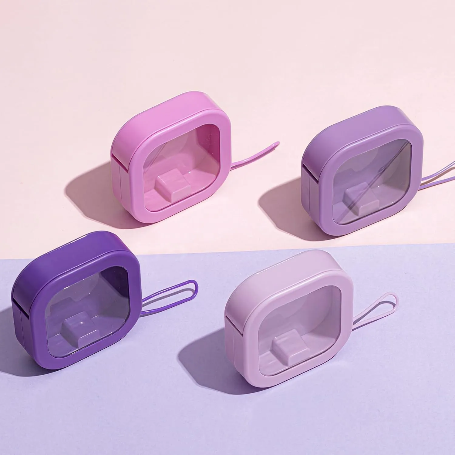 Kathfly 4 Pcs Hair Tie Organizer Portable Accessory Containers Stackable Bobby Pin Holder Home Cotton Swab Dispenser Holder Travel Hair Accessories Jewelry Organizer