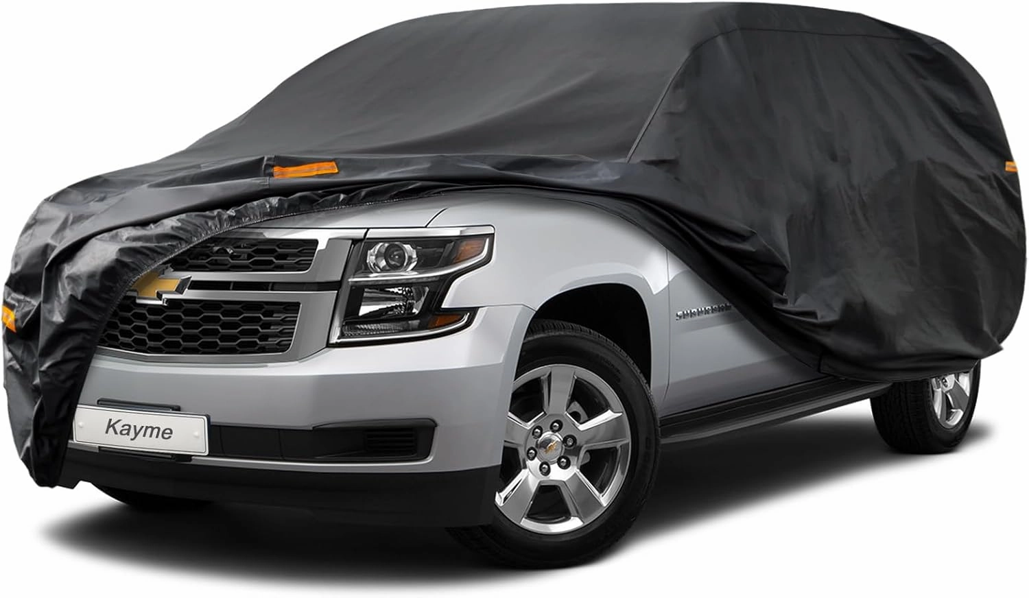 Kayme 7 Layers SUV Car Cover Waterproof All Weather, Outdoor Large SUV Cover Rain UV Protection, Universal Fit for Chevrolet Chevy Suburban, GMC Yukon XL, Lincoln Navigator LWB (215-230 inch)