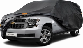 Kayme 7 Layers SUV Car Cover Waterproof All Weather, Outdoor Large SUV Cover Rain UV Protection, Universal Fit for Chevrolet Chevy Suburban, GMC Yukon XL, Lincoln Navigator LWB (215-230 inch)