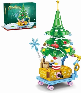 KAZI Christmas Tree Building Toys for Kids - Mini Christmas Tree Decorations for Tabletop and Home - Ages 8 