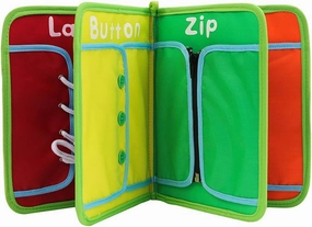 Kghios Montessori Toys Materials for Toddlers BusyBoard,Busy Board Learn to Dress Board Early Learning Basic Life Skills - Zip, Snap, Button, Buckle, Lace & Tie Educational Tools Preschool Learning
