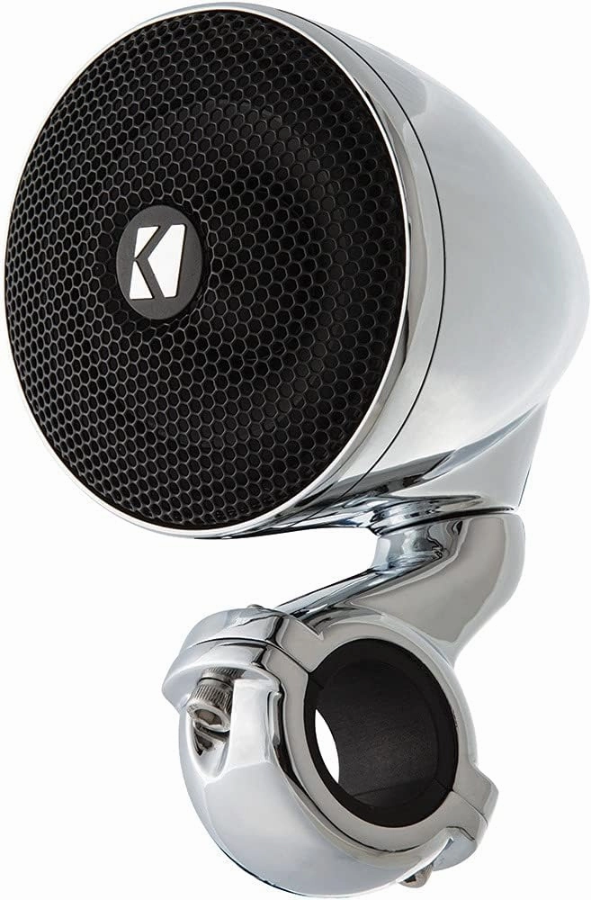 Kicker 47PSM34 PSM 3" Powersports Weather Proof Enclosed Mini System; Chrome; 4-Ohm