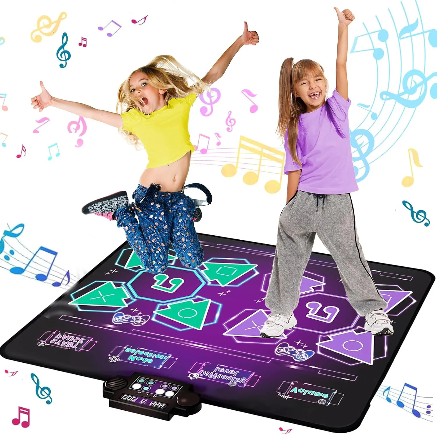 Kids Dance Mat Toys, Double PK Music Dance mat, Dance Pad, Kids Exercise Equipment, Gifts for Children, Double PK Coordination Exercise Dance Blanket, Christmas & Birthday Must-Have