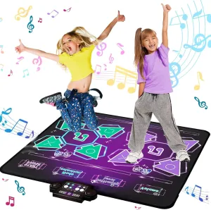 Kids Dance Mat Toys, Double PK Music Dance mat, Dance Pad, Kids Exercise Equipment, Gifts for Children, Double PK Coordination Exercise Dance Blanket, Christmas & Birthday Must-Have