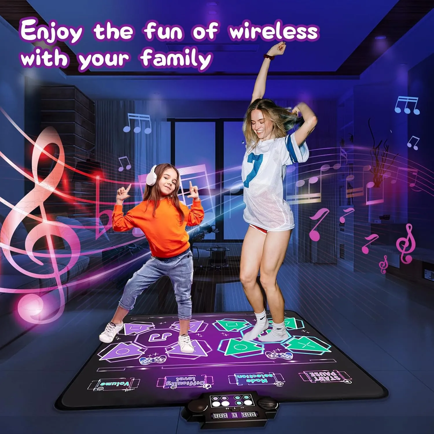 Kids Dance Mat Toys, Double PK Music Dance mat, Dance Pad, Kids Exercise Equipment, Gifts for Children, Double PK Coordination Exercise Dance Blanket, Christmas & Birthday Must-Have