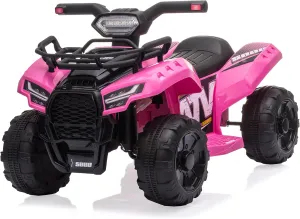 Kids Ride on ATV, 6V Battery Powered Kids Electric Vehicle, 4 Wheeler Quad w/Headlights, MP3, USB, Volume Control, Large Seat, Electric Ride on Toys Best Gifts for 18-36 Months Boys Girls Girls (Pink)