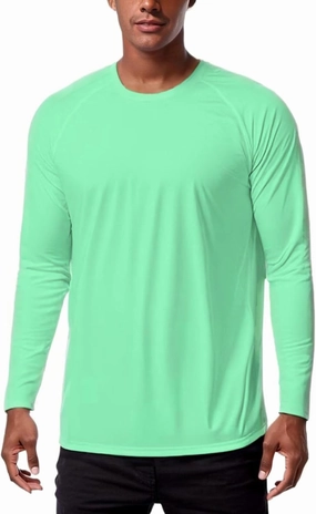 KINGFEN Men's UPF 50  Long Sleeve UV Sun Protection Shirts Quick Dry Athletic Shirts Hiking Fishing