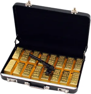 Kisangel 1set Miniature Gold Bar Suitcase Model Dollhouse Accessory for Landscape Decor Compact Design for Mini House and Vivid Scene Creation