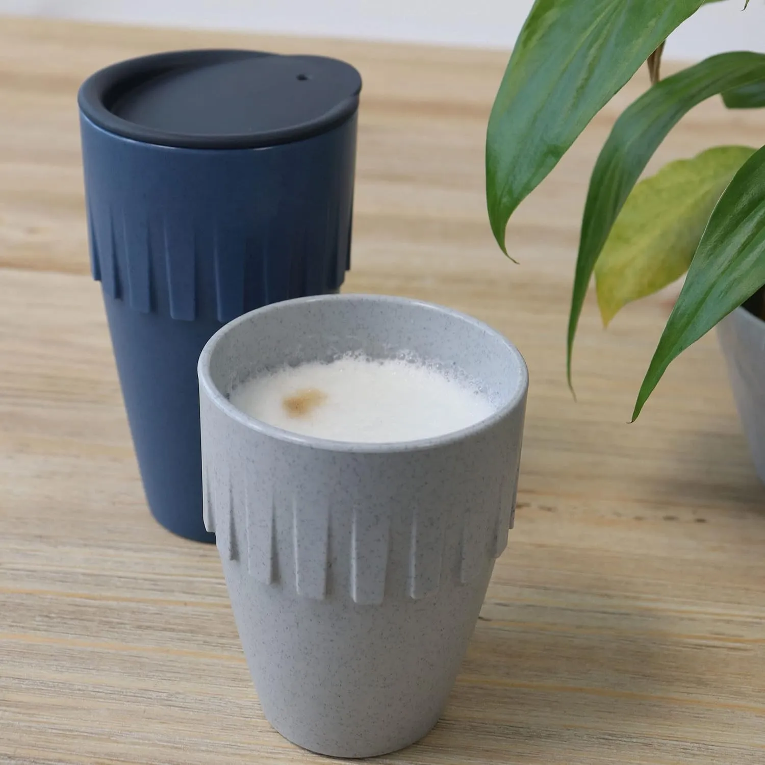 Koziol Cappuccino Connect 4080673 Coffee Mug 300 ml Thermoplastic Plastic Organic Deep Grey