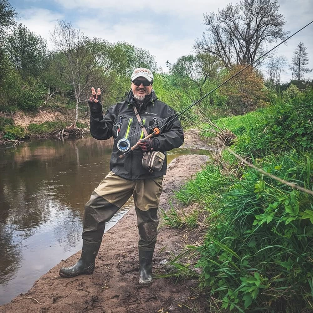 Kylebooker Fly Fishing Wading Jacket Outdoor Activities Waterproof Wader Jackets for Men and Women