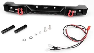 KYX Racing CNC Machined Aluminum Alloy Rear Bumper Set w/Lights Upgrades Parts Accessories for 1/10 RC Crawler Car Axial SCX10 III AXI03007 SCX10.3