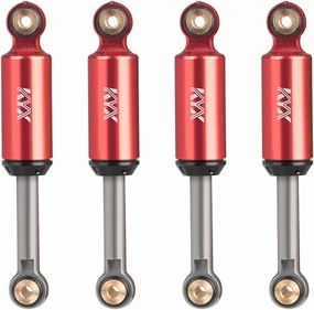KYX Racing Aluminum Alloy Suspension Shock Absorber Inner Spring Shock Upgrades Parts Accessories for 1/24 RC Crawler Car Axial SCX24 AXI90081 AXI00001 AXI00002 AXI00004 (4pcs), Red