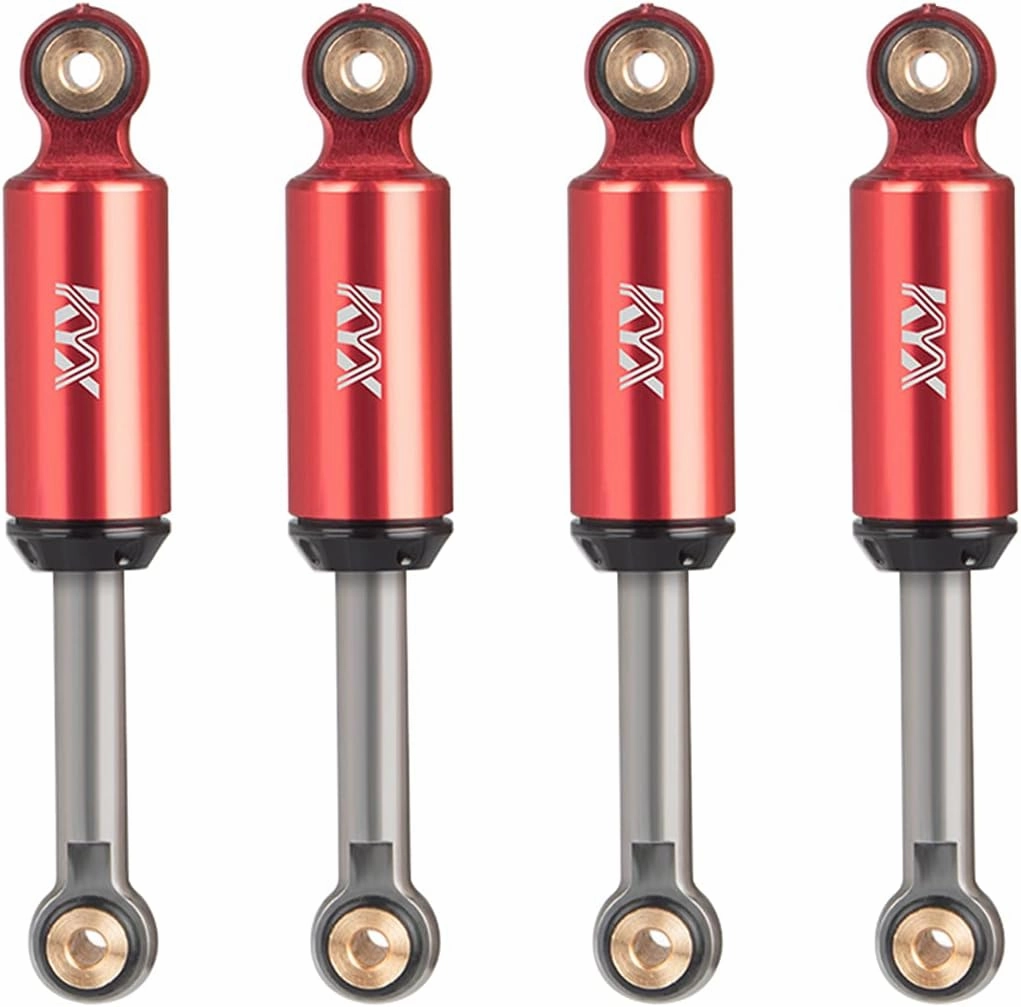 KYX Racing Aluminum Alloy Suspension Shock Absorber Inner Spring Shock Upgrades Parts Accessories for 1/24 RC Crawler Car Axial SCX24 AXI90081 AXI00001 AXI00002 AXI00004 (4pcs), Red
