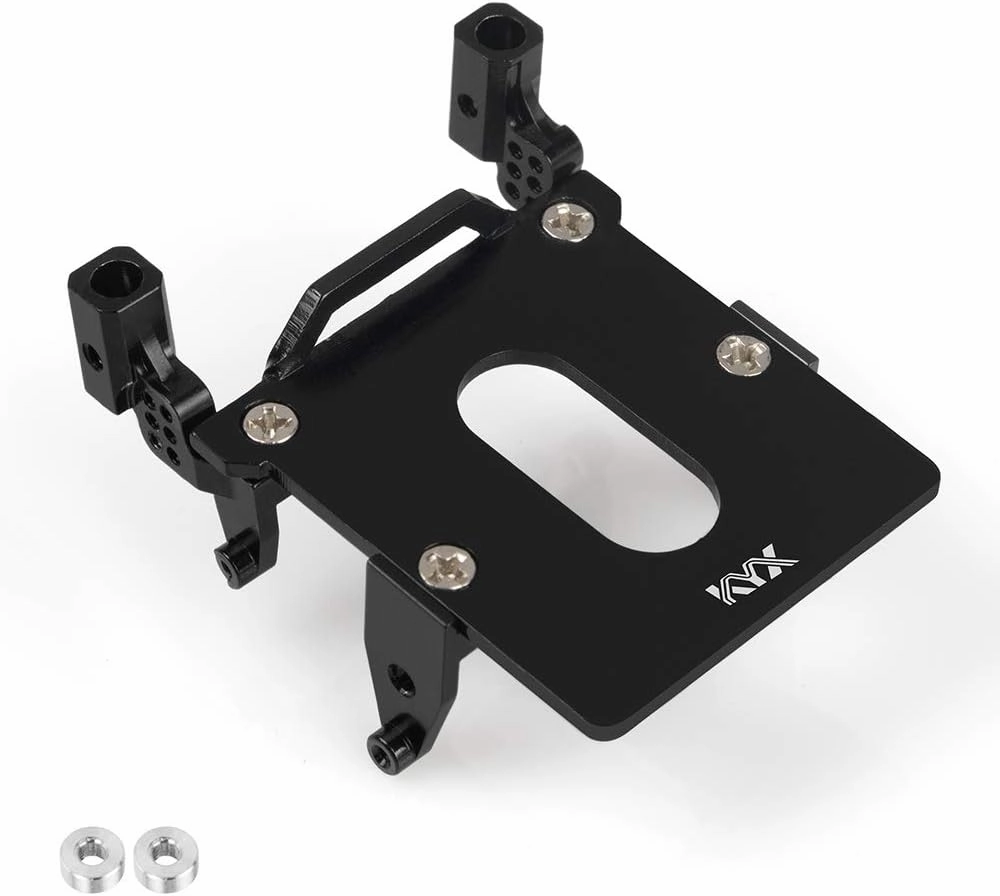 KYX Racing Aluminum Front Shock Towers Suspension Bracket, Receive Box Receive Tray for 1/24 RC Crawler Car Axial SCX24 (Black)