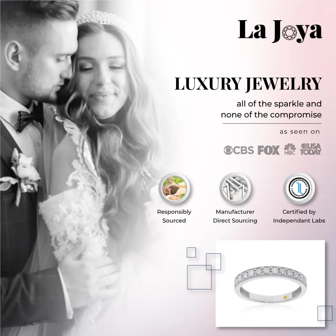 Lab Grown Diamond Wedding Bands for Women | 10K Yellow, White and Rose Gold Certified 1/10-1/2 Carat Milgrain Diamond Anniversary Bands, Promise Rings and Stackable Bands