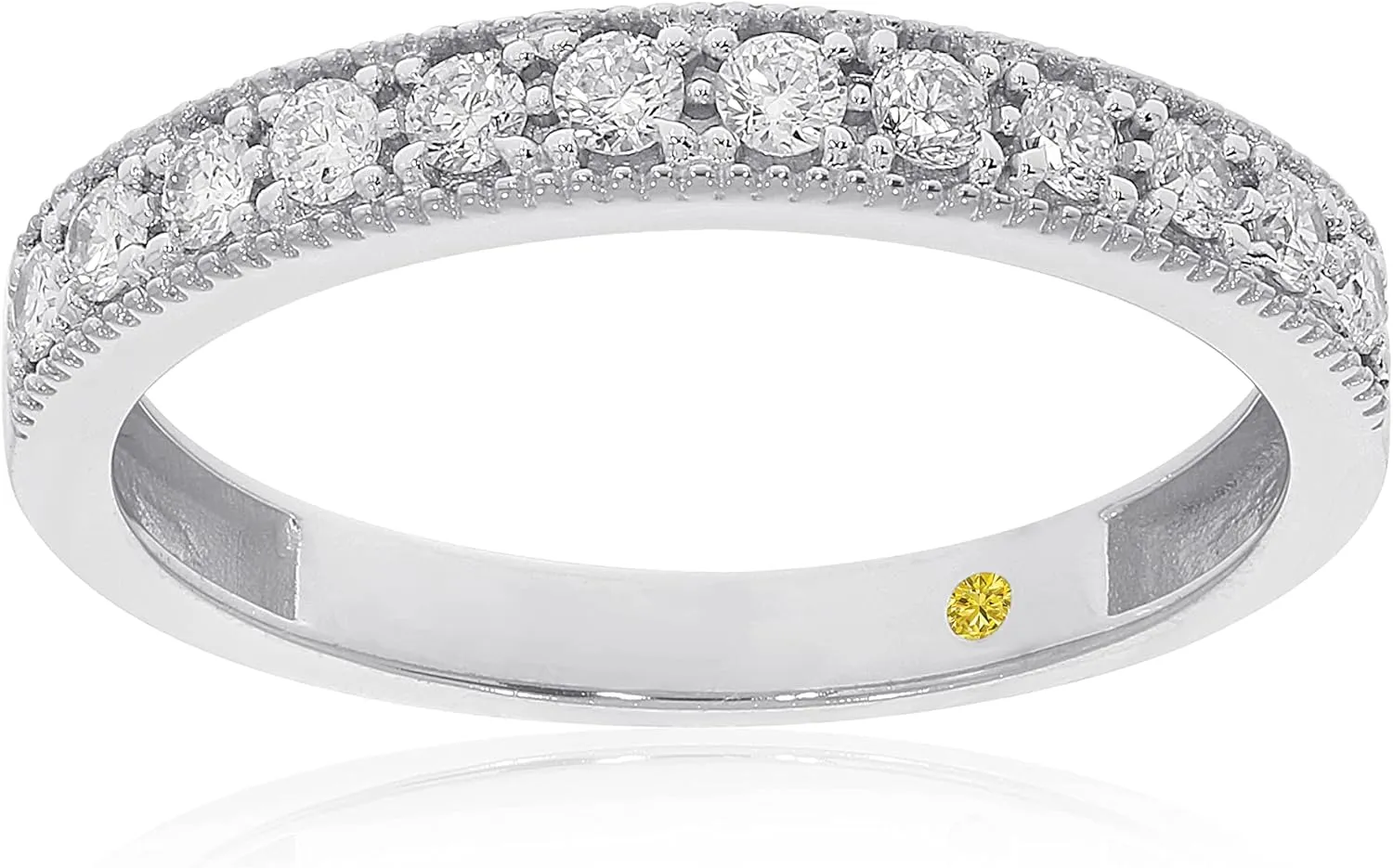 Lab Grown Diamond Wedding Bands for Women | 10K Yellow, White and Rose Gold Certified 1/10-1/2 Carat Milgrain Diamond Anniversary Bands, Promise Rings and Stackable Bands