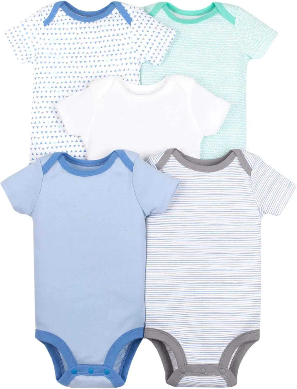 Lamaze Organic Baby Unisex Short Sleeve Cotton Bodysuit, Snap Closure