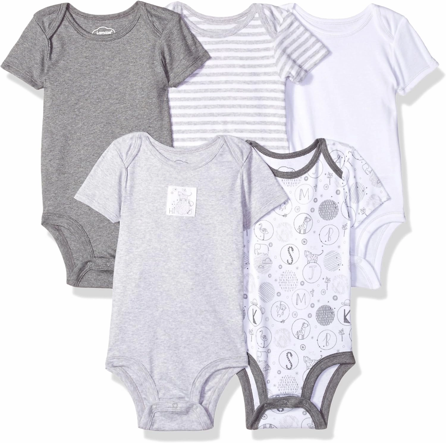 Lamaze baby-boys Unisex Short Sleeve Cotton Bodysuit, Snap Closure