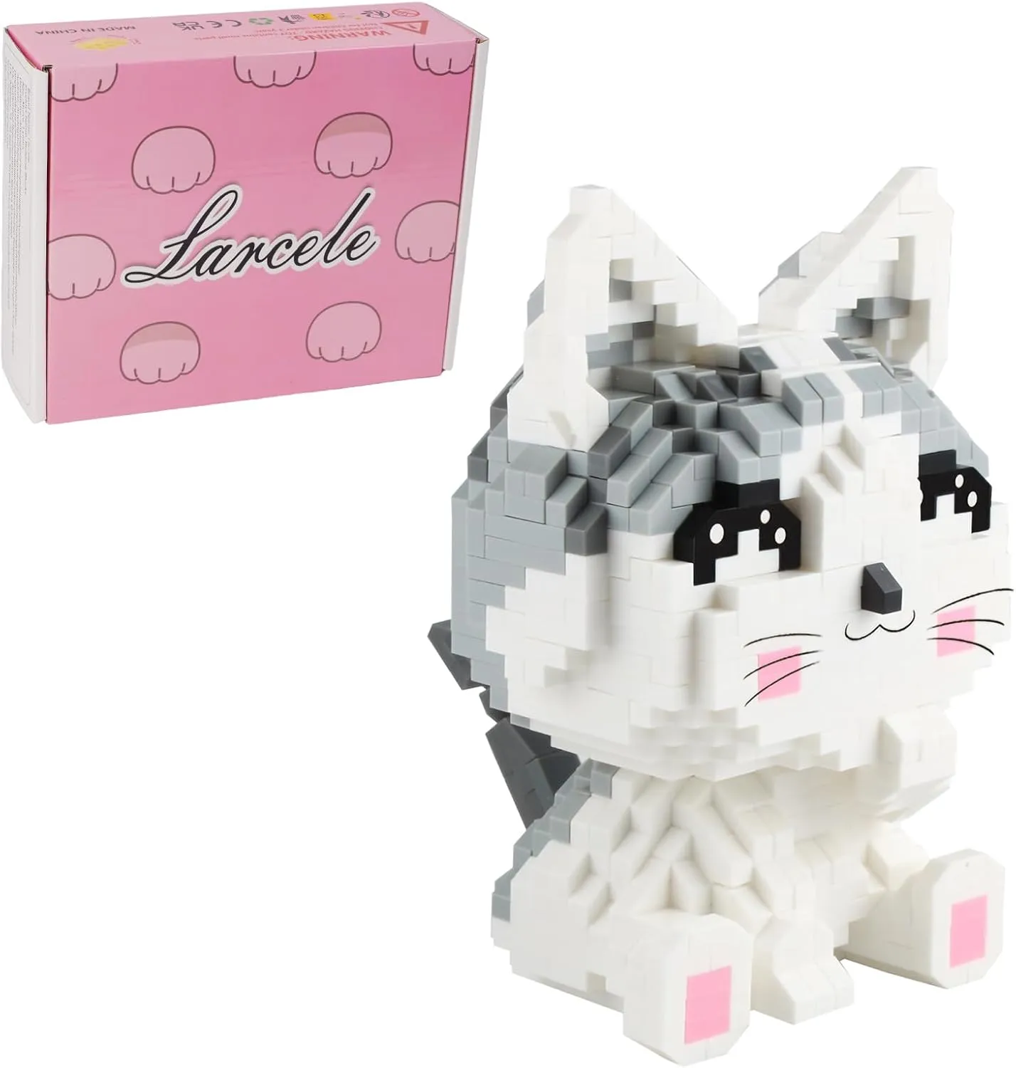 Larcele Cat Micro Building Blocks Pet Mini Building Toy Bricks,1033 Pieces KLJM-02 (Model 2285)