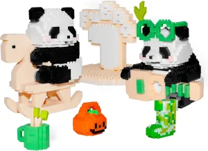 Larcele Micro Building Blocks Animal Set, DIY Mini 3D Building Toy Bricks,1782 Pieces KLJM-09 (2 in 1 Panda D)