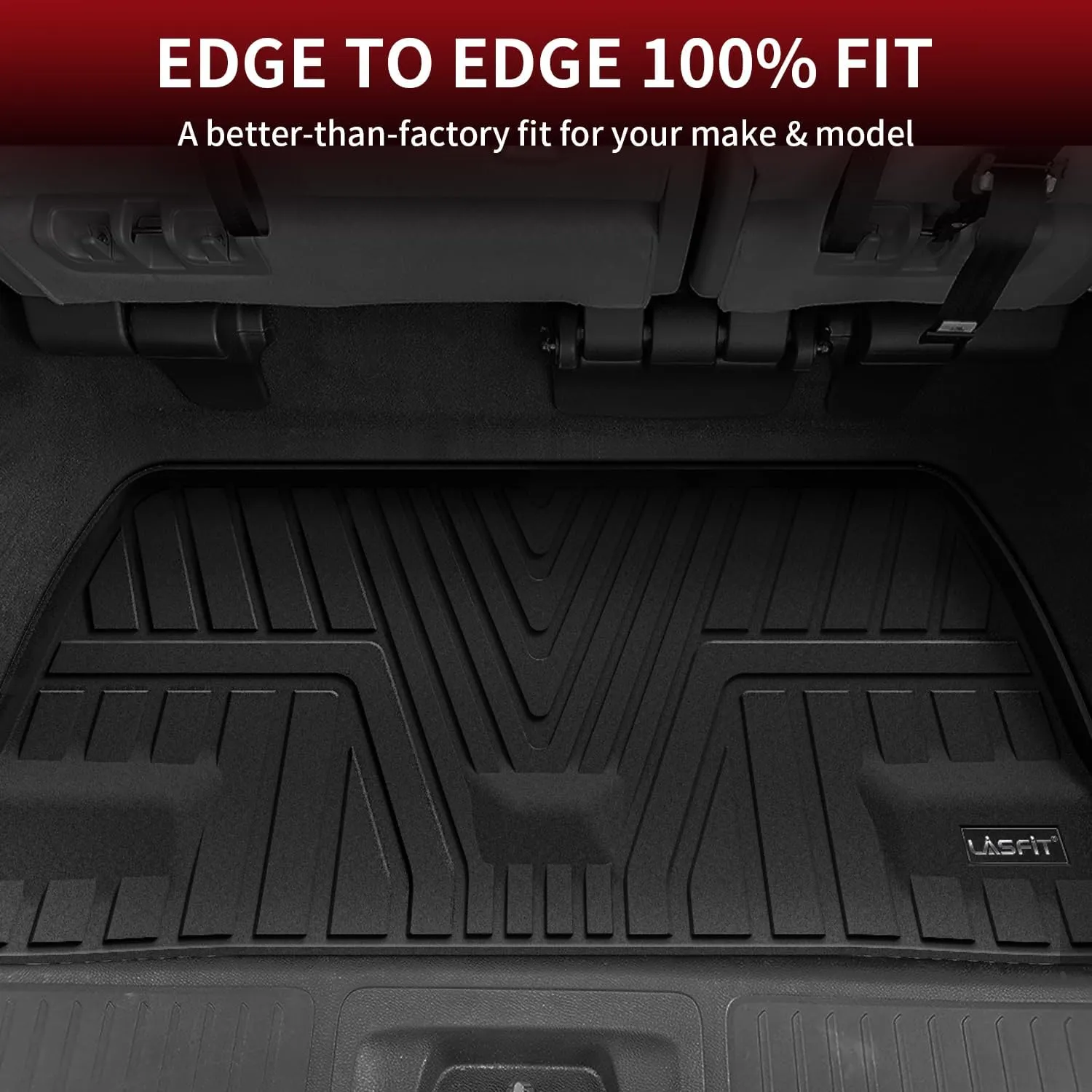 LASFIT Floor Mats & Trunk Mat for Honda Odyssey 2025 2024 2023 2018-2022 Mini Passenger Van, All Weather TPE Car Floor Liners-1st & 2nd & 3rd Row & Cargo Mat Full Set