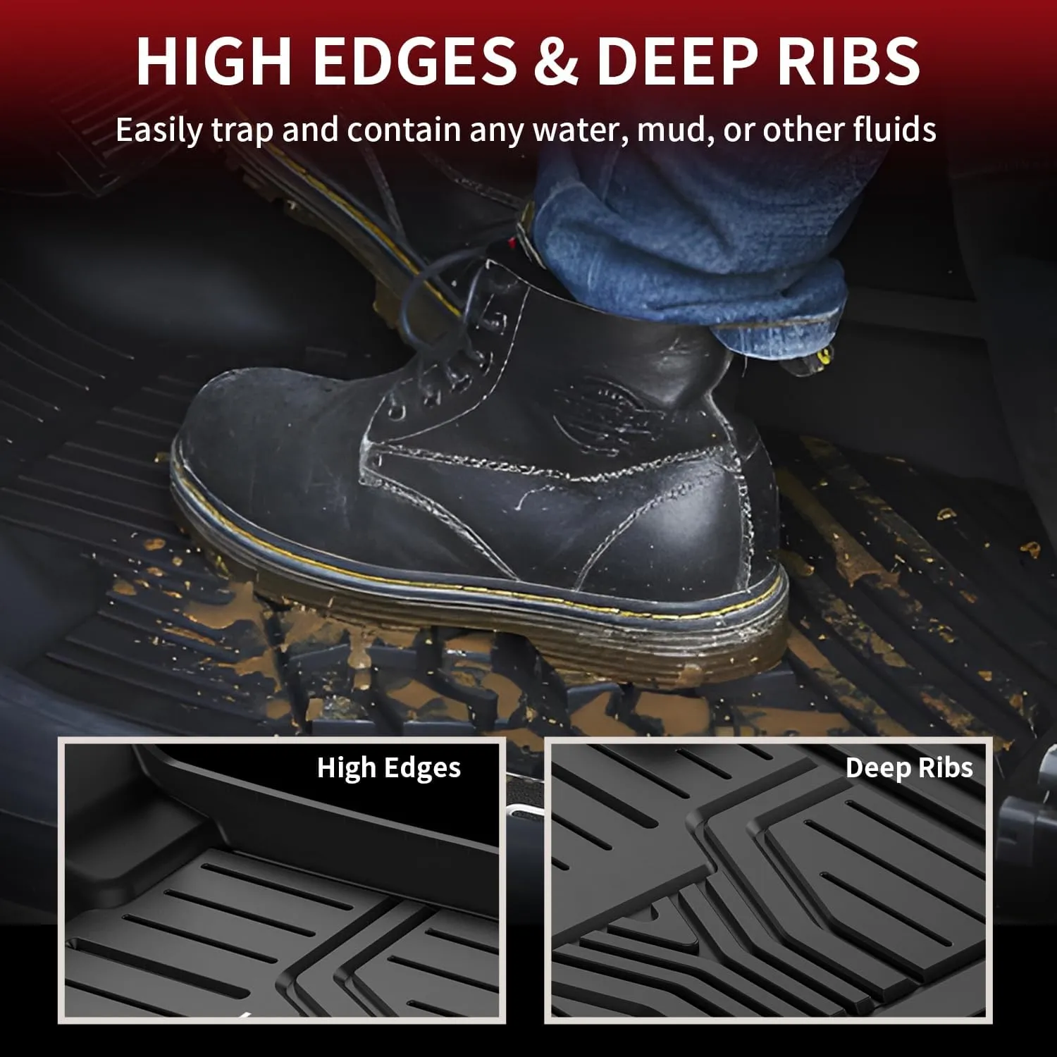 LASFIT Floor Mats & Trunk Mat for Honda Odyssey 2025 2024 2023 2018-2022 Mini Passenger Van, All Weather TPE Car Floor Liners-1st & 2nd & 3rd Row & Cargo Mat Full Set
