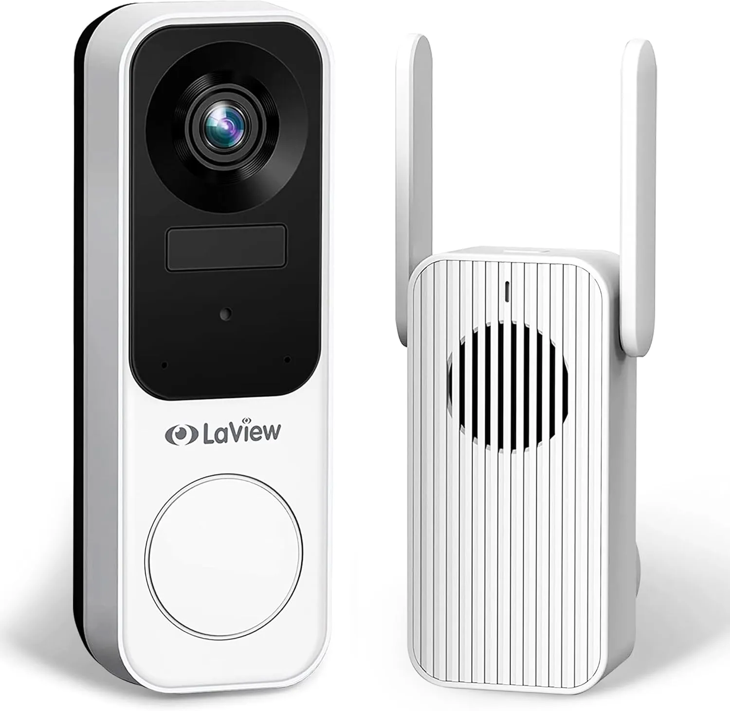 LaView Doorbell Camera Wireless, 2K 3MP HD WiFi Video Doorbell with Chime, Battery Powered Weatherproof Door Security Camera, Human Detection Night Vision, Two-Way Audio, USA Cloud Server