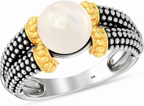 LeCalla 925 Sterling Silver Statement Rings for Women | Antique Caviar Beads Stackable Finger-Ring for Women's