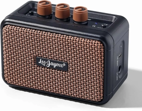 Leo Jaymz Mini Guitar Amplifier - 5W Dual Speaker BT Wireless Guitar Amp， Rechargeable Battery, Clean/Overdrive Modes, Headphone Jack,Ideal for Practice & Performance (Black)