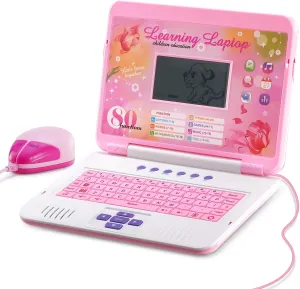 LESHITIAN Kids Laptop - 80 Learning Activities to Learn Alphabet, Words, Mathematics, Play Games and Music - Educational Learning Computer for Kids Ages 5 
