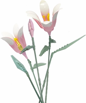 Lily Flower Kit for Adults, Artificial Flower Bouquet Set, Mini Building Bricks for Gifts/Home Decor, Botanical Collection (Pink)