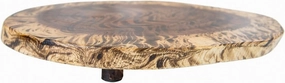 Lipper International Acacia Natural Burl Finish Footed Serving Board for Cheese, Crackers, and Hors D'oeuvres, Small, Asymmetrical 10" to 13" Diameter x 2"