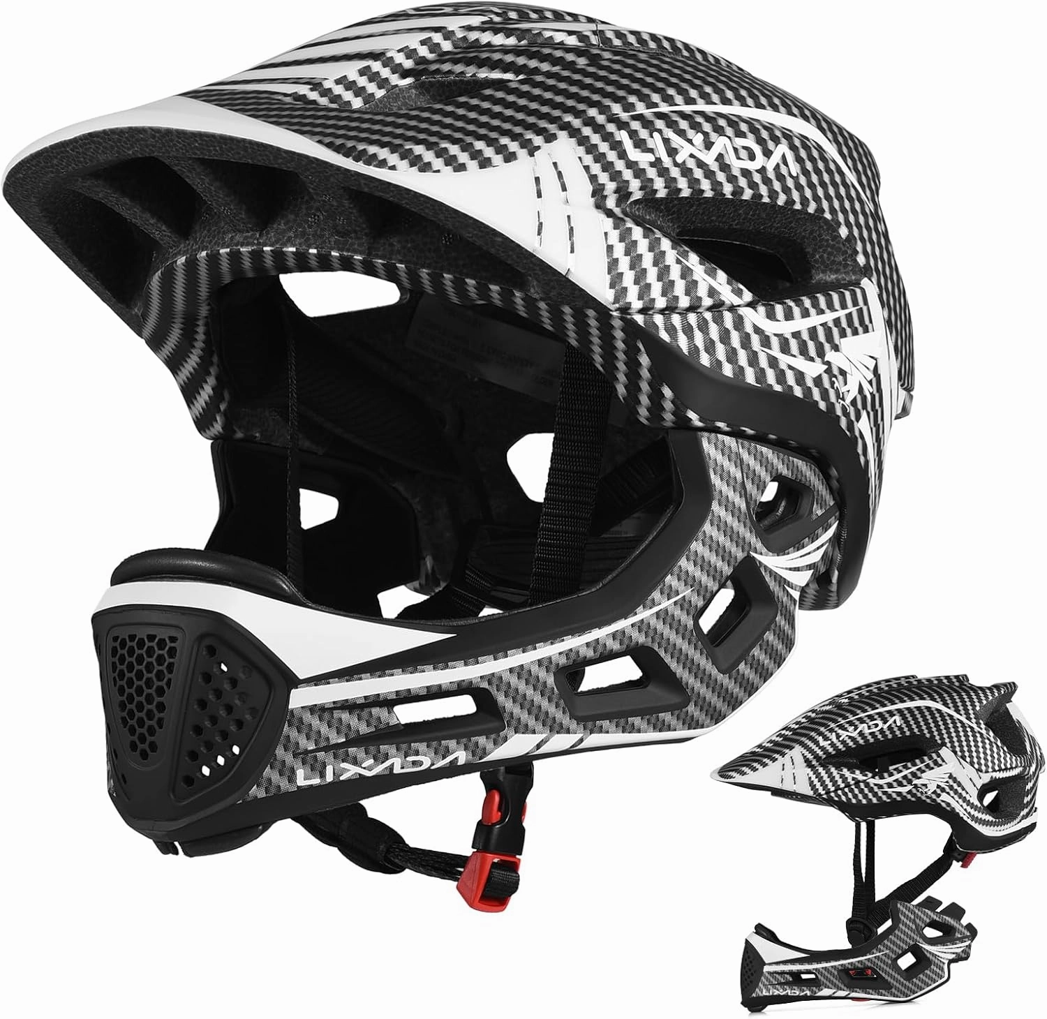 Lixada Kids Cycling Helmet Detachable Full Face Helmet Adjustable Cycling Helmet for Children Bicycle, Skateboard, Scooter, Protective Gear (20.5-22 Inches)