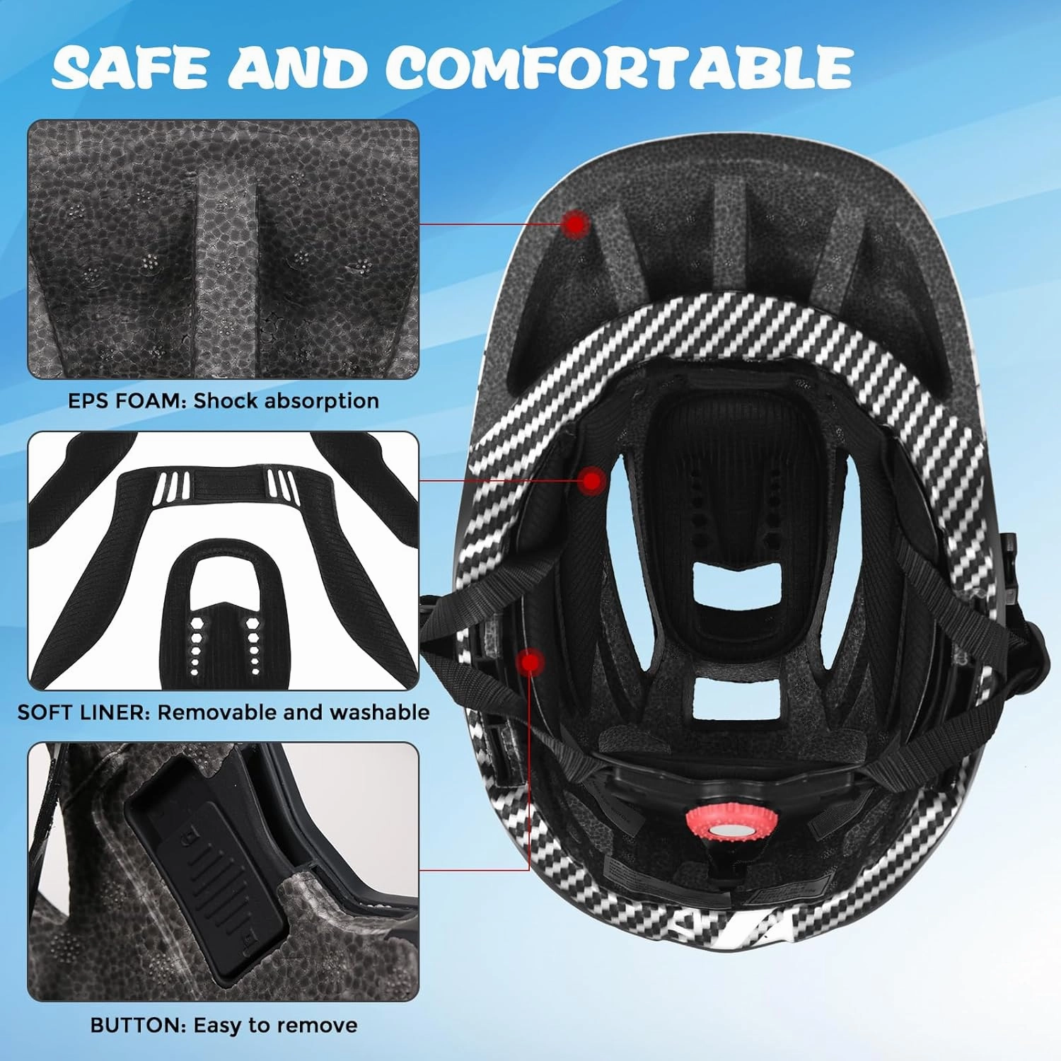 Lixada Kids Cycling Helmet Detachable Full Face Helmet Adjustable Cycling Helmet for Children Bicycle, Skateboard, Scooter, Protective Gear (20.5-22 Inches)