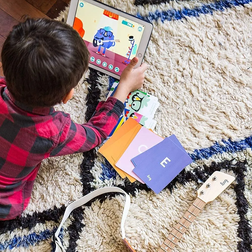Loog Mini Electric kids Guitar for Beginners built-in Amp Ages 3  Learning App and Lessons Included